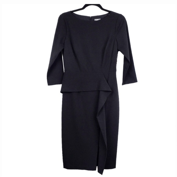 Vince Camuto Angled Ruffle Sheath Dress Size 10 - Picture 3 of 6